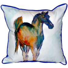 Horse Prancing Indoor Outdoor Pillow 22x22 | Betsy Drake | BDZP877