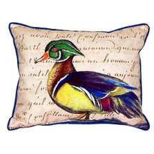 Wood Duck Male Indoor Outdoor Pillow 20x24 | Betsy Drake | BDZP145B