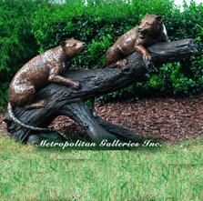 Leopards on Branch Bronze Statue | Metropolitan Galleries | SRB48237