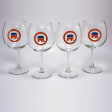 Republican Elephant Wine Glass Set | Richard Bishop | 2045REP