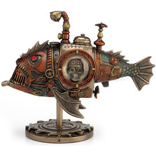 Steampunk Fish Submarine Sculpture | Melanocetus - Supero Duo