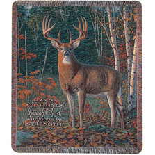 Deer Inspirational Tapestry Throw Blanket | Manual Woodworkers | ATASN