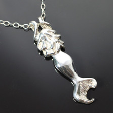 Mermaid Sterling Silver Pendant Chain Necklace | Anisa Stewart Jewelry | ASJP1057-Chain