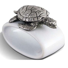 Sea Turtle Stoneware Napkin Ring Set of 4 | Vagabond House | O316T-4