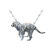 White Tiger Crystal Necklace | Bamboo Jewelry | BJ0203cyn