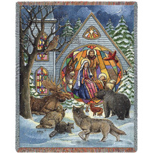 Snowfall Nativity Tapestry Throw Blanket | Pure Country | 5149T