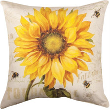 Sunflower and Bee Indoor/Outdoor Pillow | Manual Woodworkers | SLUTSN