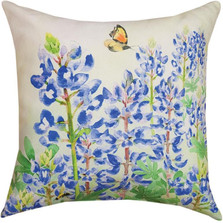 Butterfly and Bluebonnets Indoor/Outdoor Pillow | Manual Woodworkers | SLBLBM