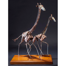 Giraffe Scrap Metal Sculpture "Serengeti Shuffle" | Frank Cole Art | FCSSS