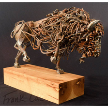Bison Found Metal Sculpture | Mayhem | Frank Cole Art | FCSM
