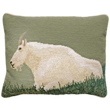 Mountain Goat Needlepoint Down Pillow | Michaelian Home | MICNCU928