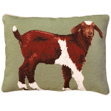 Billy Goat Needlepoint Down Pillow | Michaelian Home | MICNCU798