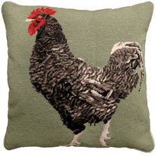 Maran Chicken Needlepoint Down Throw Pillow | Michaelian Home | MICNCU187
