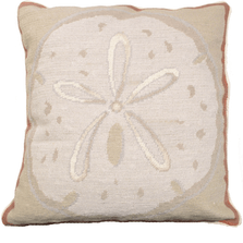 Sand Dollar Needlepoint Down Throw Pillow | Michaelian Home | MICNCU809