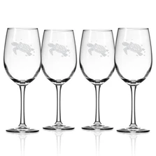 Sea Turtle White Wine Glass Set of 4 | Rolf Glass | 234427