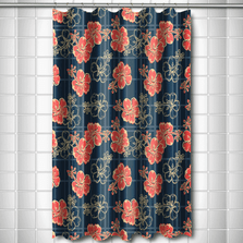 Hibiscus Plaid Shower Curtain | Island Girl Home | SC44