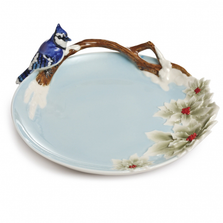 Song Bird Blue Jay Porcelain Plate | FZ02149 | Franz Collection