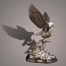 Eagle Bronze Sculpture "Evening Catch" | Barry Stein | BBSEVENINGCATCH