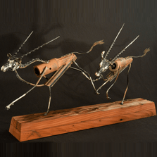 African Gemsbok Metal Sculpture "Namib Nomads" | Frank Cole Art | FCSGEMS