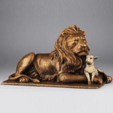 Lion and Lamb Bronze Petite Sculpture | Mark Hopkins | 33089