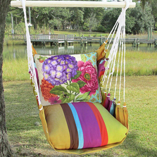 Purple Hydrangea Hammock Chair Swing "Cafe Soleil" | Magnolia Casual | CFSN604-SP