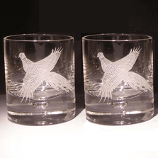 Fly Fishing Double Old Fashioned Glass Set of 4