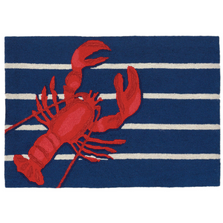 Lobster Stripe Navy Blue Area Rug | Trans Ocean | FTP34159533