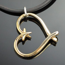 Bronze Hook Heart Pendant Necklace | Anisa Stewart Jewelry | ASJbrp1047