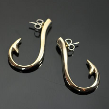 Bronze Large Fish Hook Earrings | Anisa Stewart Jewelry | ASJbre1018