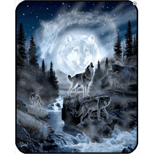 Wolf Moon Faux-Mink Blanket | DB5255-2