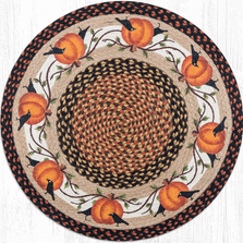 Pumpkins and Crows Round Patch Braided Rug | Capitol Earth Rugs | CERRP-222PC