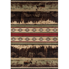 Deer Area Green Rug "Woodside" | United Weavers | 712-30545