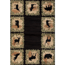 Bear Deer Elk and Moose Collage Area Rug "Woodside" | United Weavers | 712-31570