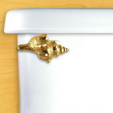 Seashell Toilet Flush Handle | Gold | Functional Fine Art