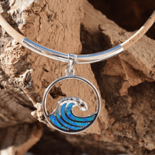 Wave Opal, Sterling Silver and Cork Necklace | Nature Jewelry | CTD-N78