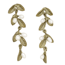 Petite Leaf Long Dangle Post Earrings  | Michael Michaud Jewelry | SS3296BZWP