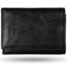 Mens All Leather Deerskin Trifold Wallet