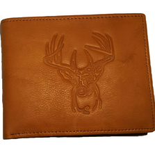 Deer Head All Leather Bifold Wallet