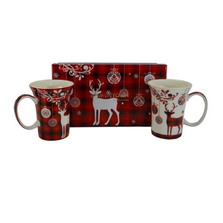 Holiday Reindeer Bone China Mug Set of 2 | McIntosh Trading Reindeer Mug | MTMMC020179