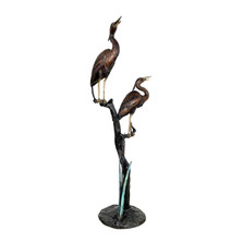 Two Herons on Branch Bronze Fountain Statue | Metropolitan Galleries | SRB075057