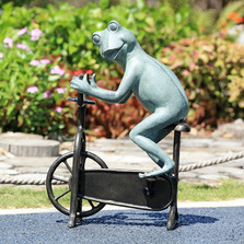 Frog on Bicycle Garden Sculpture "Workout" | 34871 | SPI Home