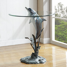 Surfacing Dolphin End Table | 34902 | SPI Home