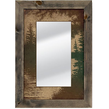 Lake Scene on Birch Bark Decorative Mirror | 5386493042