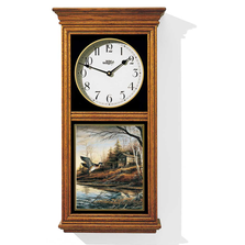 Duck Oak Wood Regulator Wall Clock "Backwoods Cabin" | 5982663703