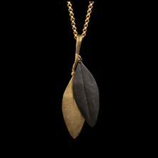 Cordyline 20" Adjustable Double Leaf Pendant Necklace | Nature Jewelry | Michael Michaud | 9230BZ