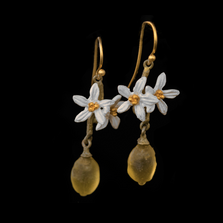 Lemon Drop Dangle Flower Wire Earrings | Nature Jewelry | Michael Michaud | 3318BZ