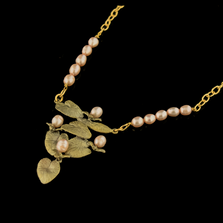 Water Lily Half Pearl Pendant Necklace | Nature Jewelry | Michael Michaud | 9258BZ