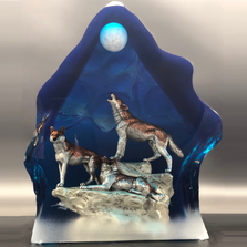 Wolf Sculpture "Moonlight Serenade" | Starlite Originals | 3672