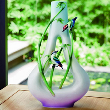 Bamboo Songbird Porcelain Vase | FZ03698 | Franz Collection