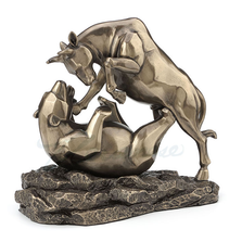 Bull and Bear Fight Sculpture "Stock Market" | Bronze Finish | Unicorn Studios |  WU77493A1